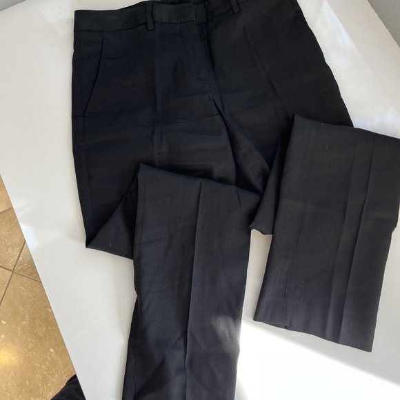 Theory Black Linen Pants - Picture 2 of 9